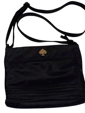 kate spade Black Nylon Crossbody with Gold Spade Accent